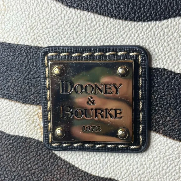 Dooney & Bourke Zebra Print Shoulder Bag - Black and Brown - Picture 4 of 5